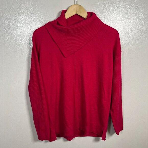 Sundance Cashmere Sweater Size Small Fuschia Pink Envelope Neck Cozy Pullover - Picture 1 of 7